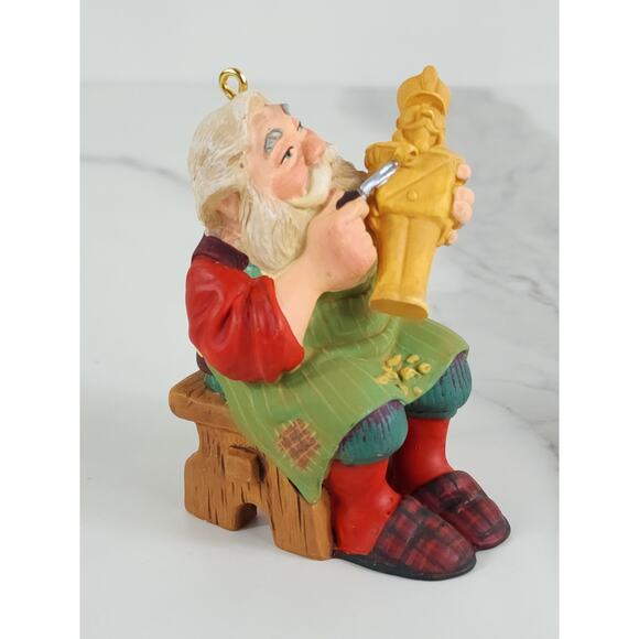 Hallmark Carving Santa Ornament 2001 Christmas Holidays 3" Home Decor Vintage - Picture 12 of 16